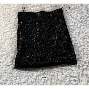 Olive & Oak Mini Skirt Women's XS Black Sequin 100% Lined Evening Party
